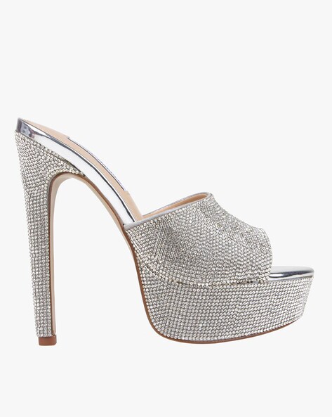 Buy Silver Heeled Sandals for Women by STEVE MADDEN Online | Ajio.com