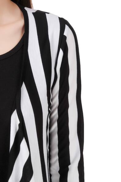 black and white striped shrug