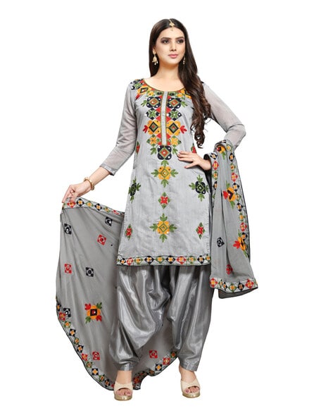 Embellished Unstitched Dress Material Price in India