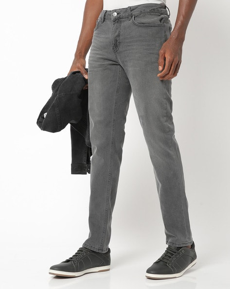 mens grey jeans straight fit