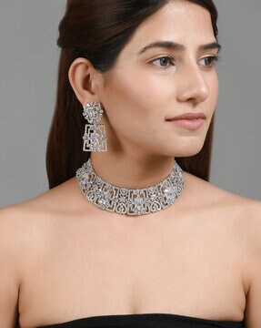 bridal diamond choker set