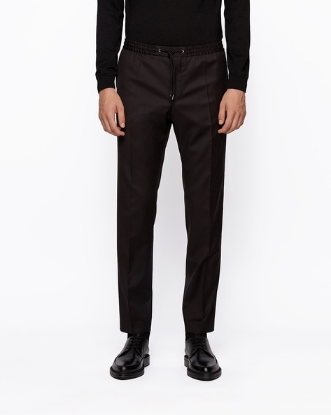 Black Astaires drawstring wool cropped trousers | Rick Owens | MATCHES UK