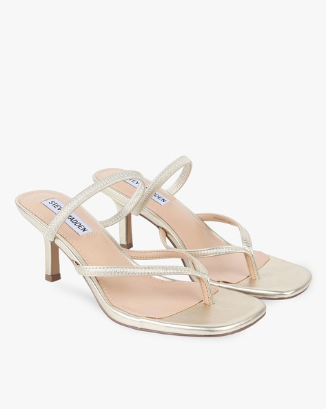 Steve Madden Metallic Thong-Strap Kitten Heels