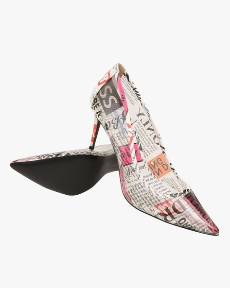 Newspaper hot sale print heels