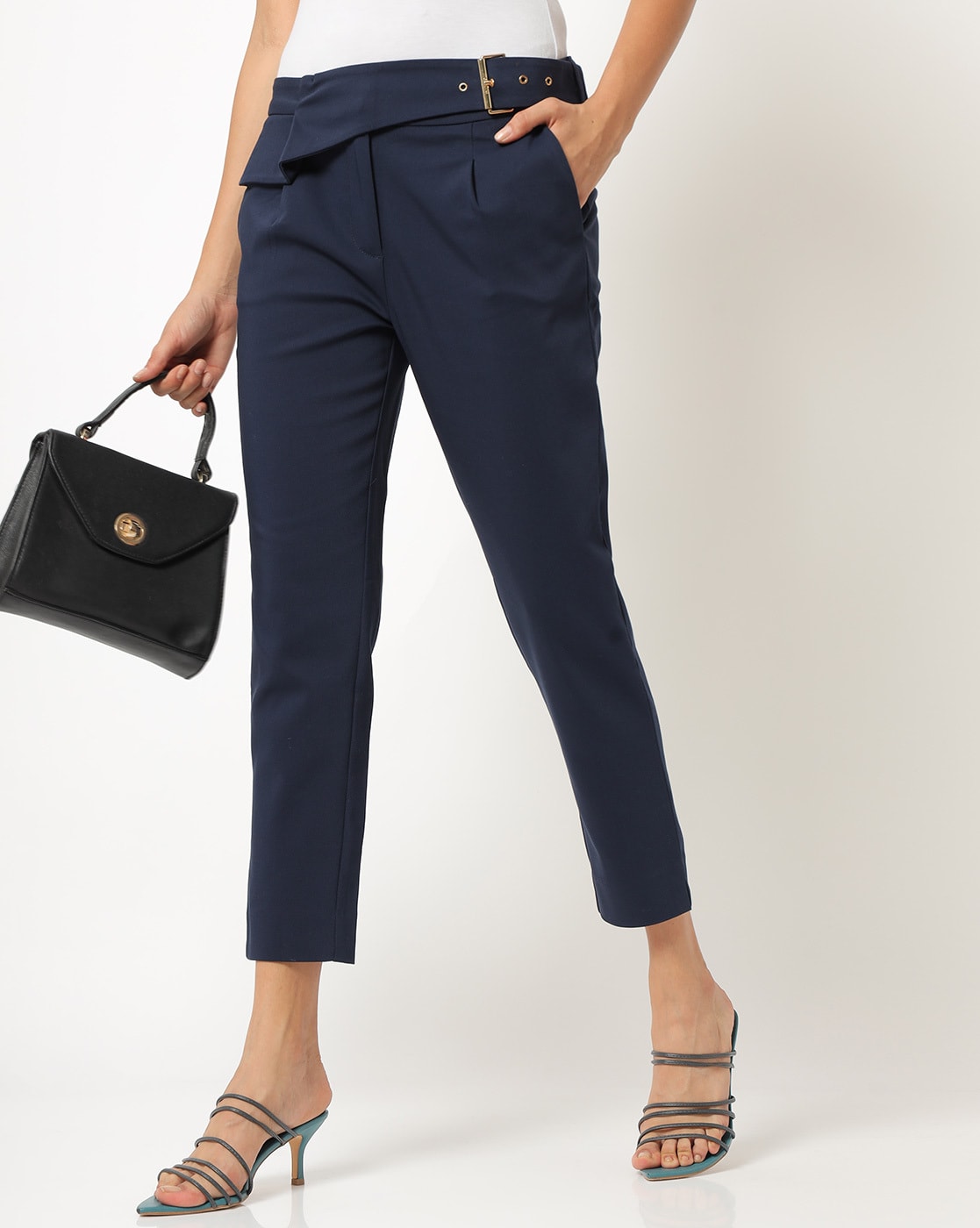 The navy blue trouser every woman needs in her wardrobe paired with a  simple stripe tank from @sezane. #ad #sezane #sezanelovers | Instagram