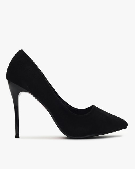 Women's Black Suede Platform Stiletto Heels Pumps Shoes For Wedding -  TheCelebrityDresses