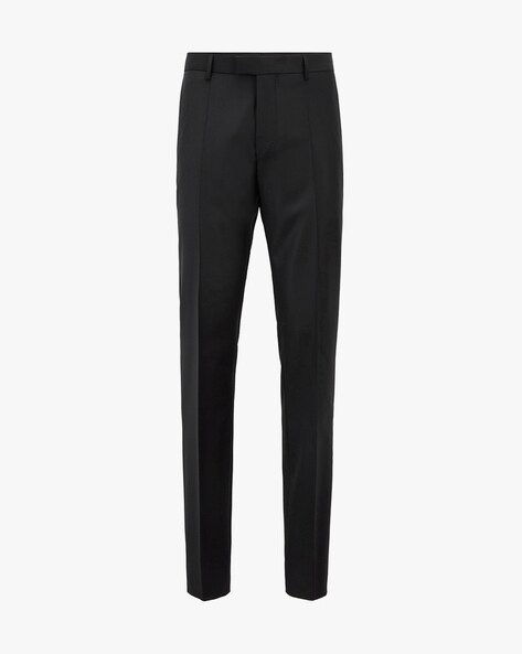 Carven Mens Slim Fit Flat Front Wool Twill Pants 38 Waist Burgundy Trousers  : Amazon.in: Clothing & Accessories