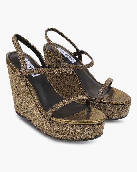 Steve Madden Shimmery Ankle-Strap Wedges