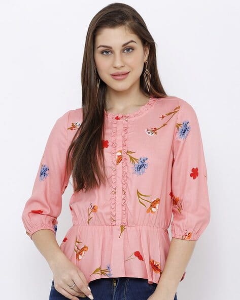Buy Peach Tops for Women by KRAUS 