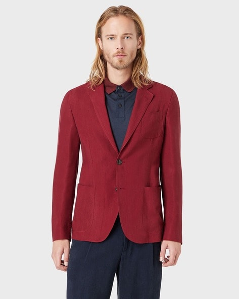 Buy Maroon Blazers Waistcoats for Men by GIORGIO ARMANI Online