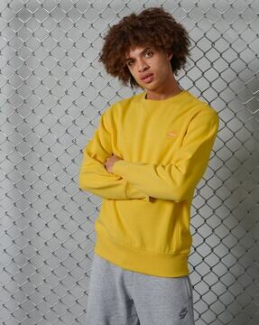 yellow sweatshirt and sweatpants