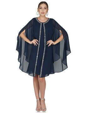 a line cape dress