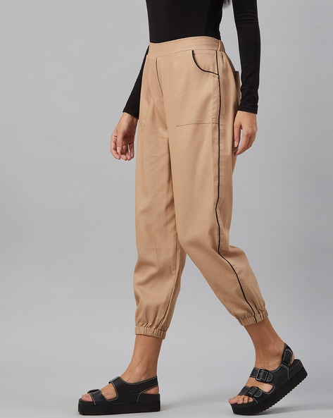 women's elasticated waist combat trousers