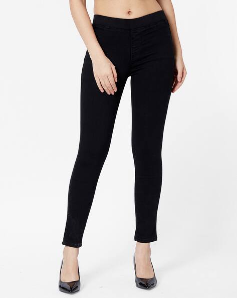 womens black skinny jeggings