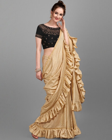 Buy Gold Sarees for Women by Ethnic Junction Online | Ajio.com