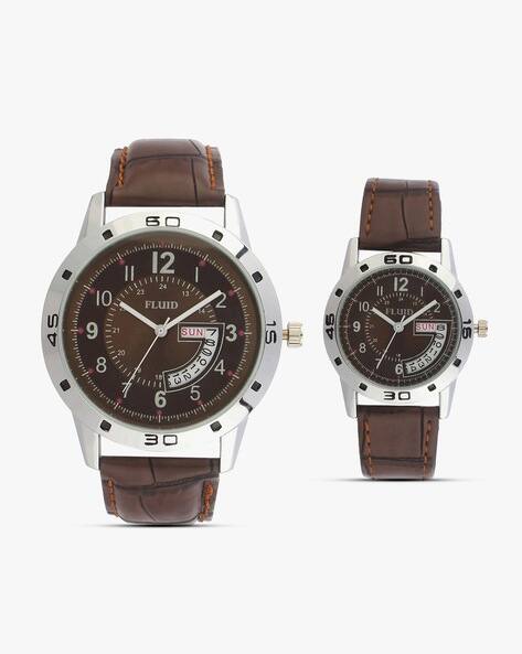 HOBFL-733PR-BR01 His Her Couple Analogue Watch Set