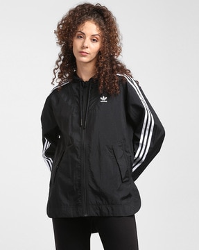 Adidas women's clearance windbreaker jacket black