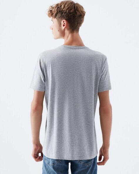 Mavi Men's Crew Neck T-Shirt In Light Grey Melange