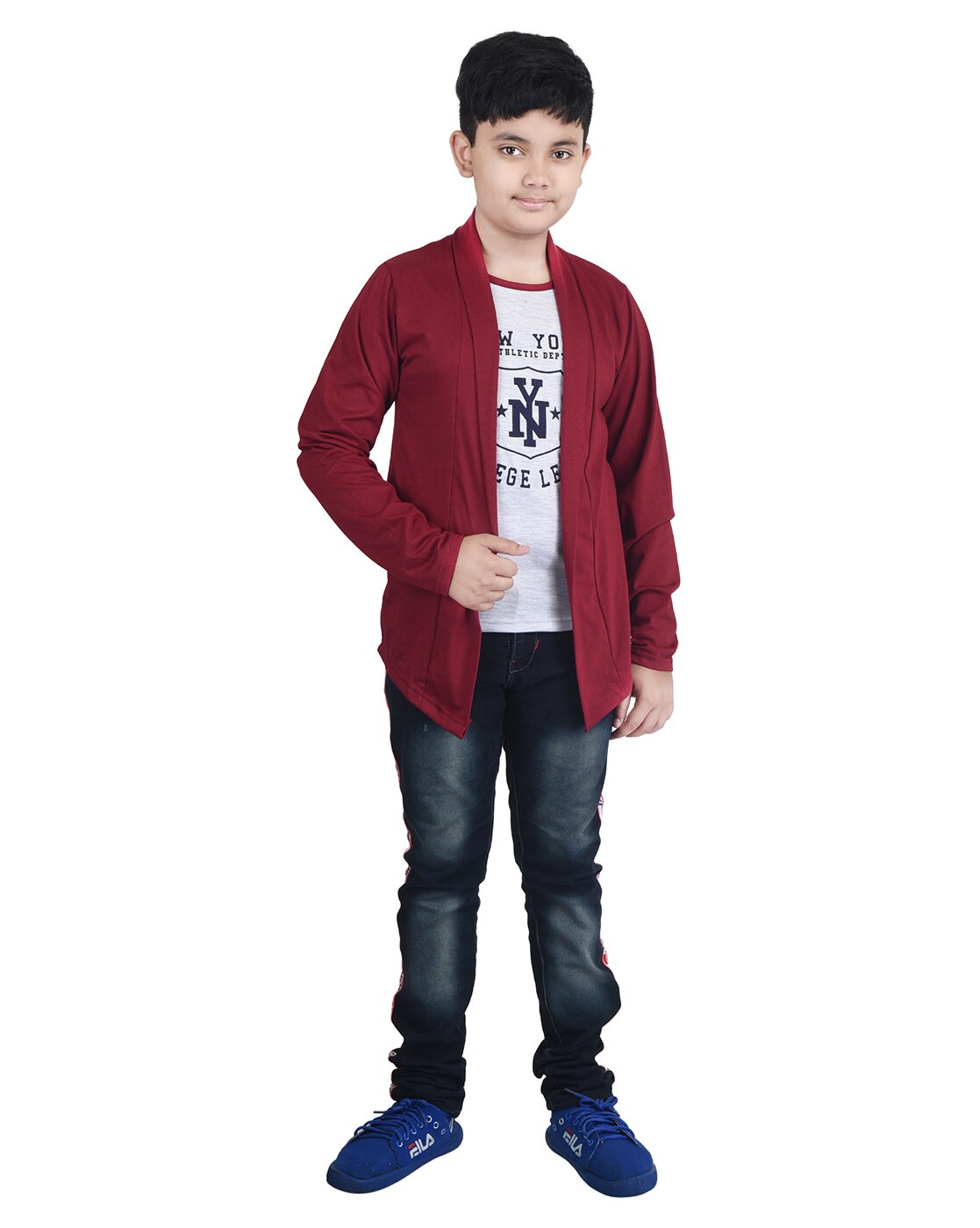 Buy online Boys Typographic Jacket With Attached T-shirt from winterwear  for Women by Fashion Grab for ₹539 at 64% off | 2024 Limeroad.com