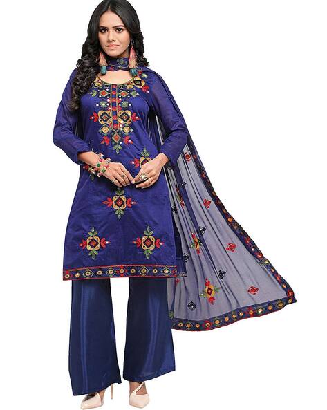 Embellished Unstitched Dress Material Price in India