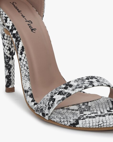 Grey Snake Skin Heels | Stylish Shoes for a Night Out