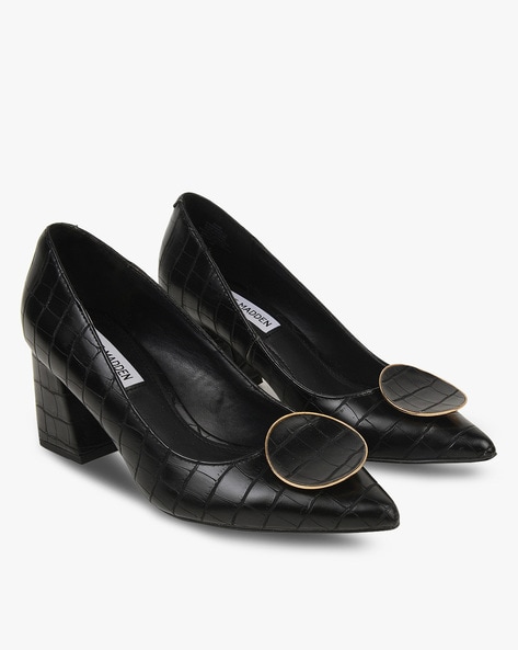 Steve Madden Croc Embossed Pointed-Toe Pumps