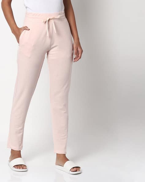 Buy Crepe Pink Track Pants for Women by 