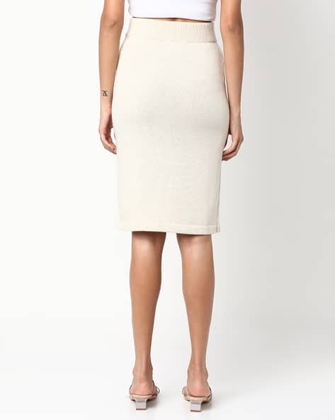 womens ivory pencil skirt