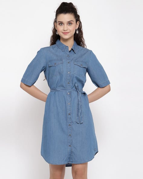 Buy Indigo Dresses for Women by Pepe Jeans Online