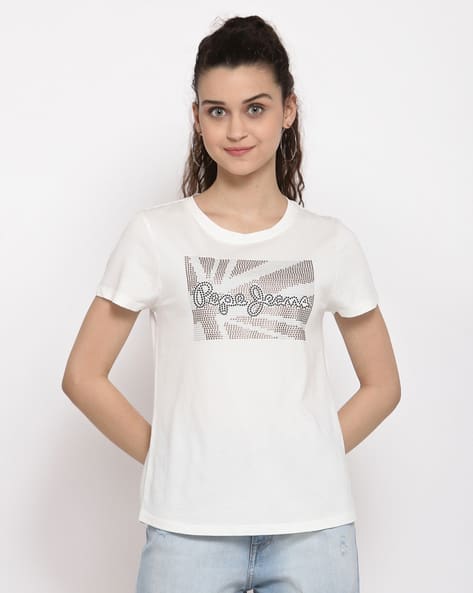 White Tshirts for Women by Pepe Jeans 