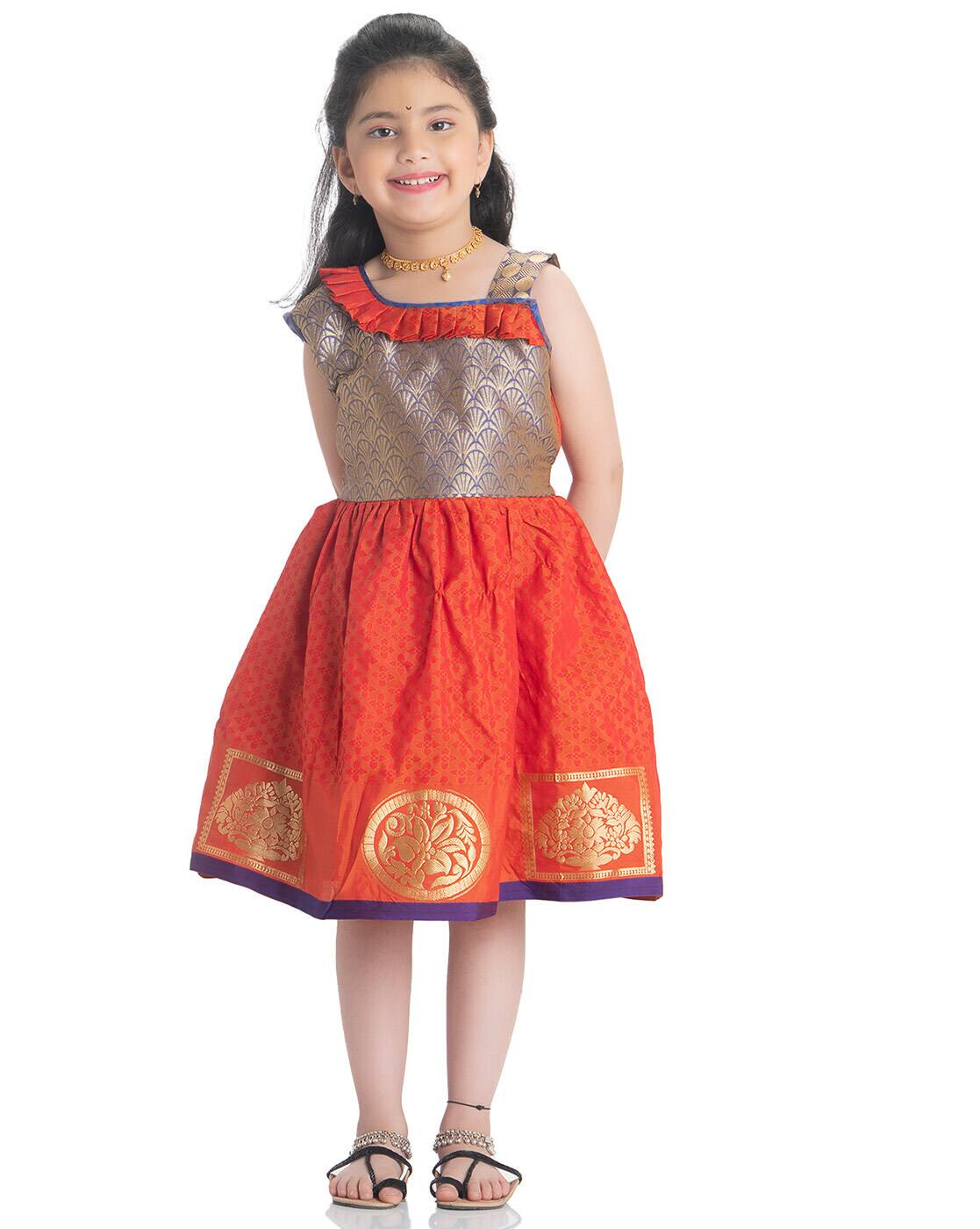 orange frocks designs