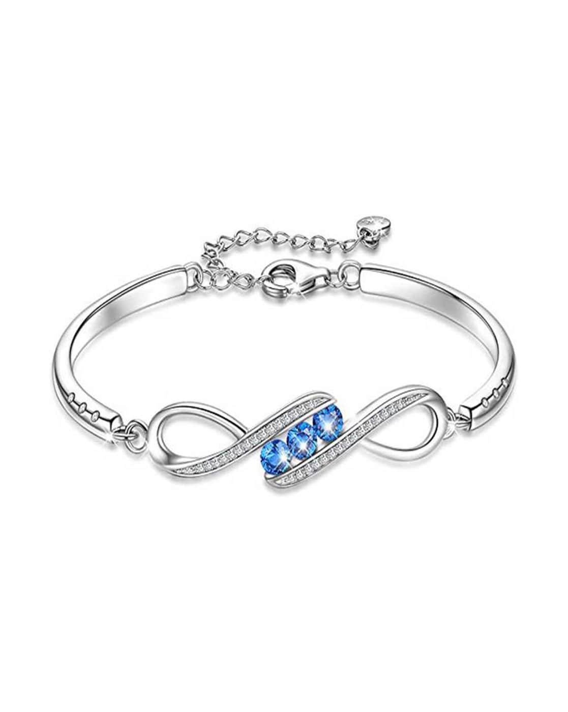 Silver Chain Bracelet for Girls Women Stylish Alloy Inlaid Zirconia Infinity  Symbol Bracelet BFF Girlfriends Best