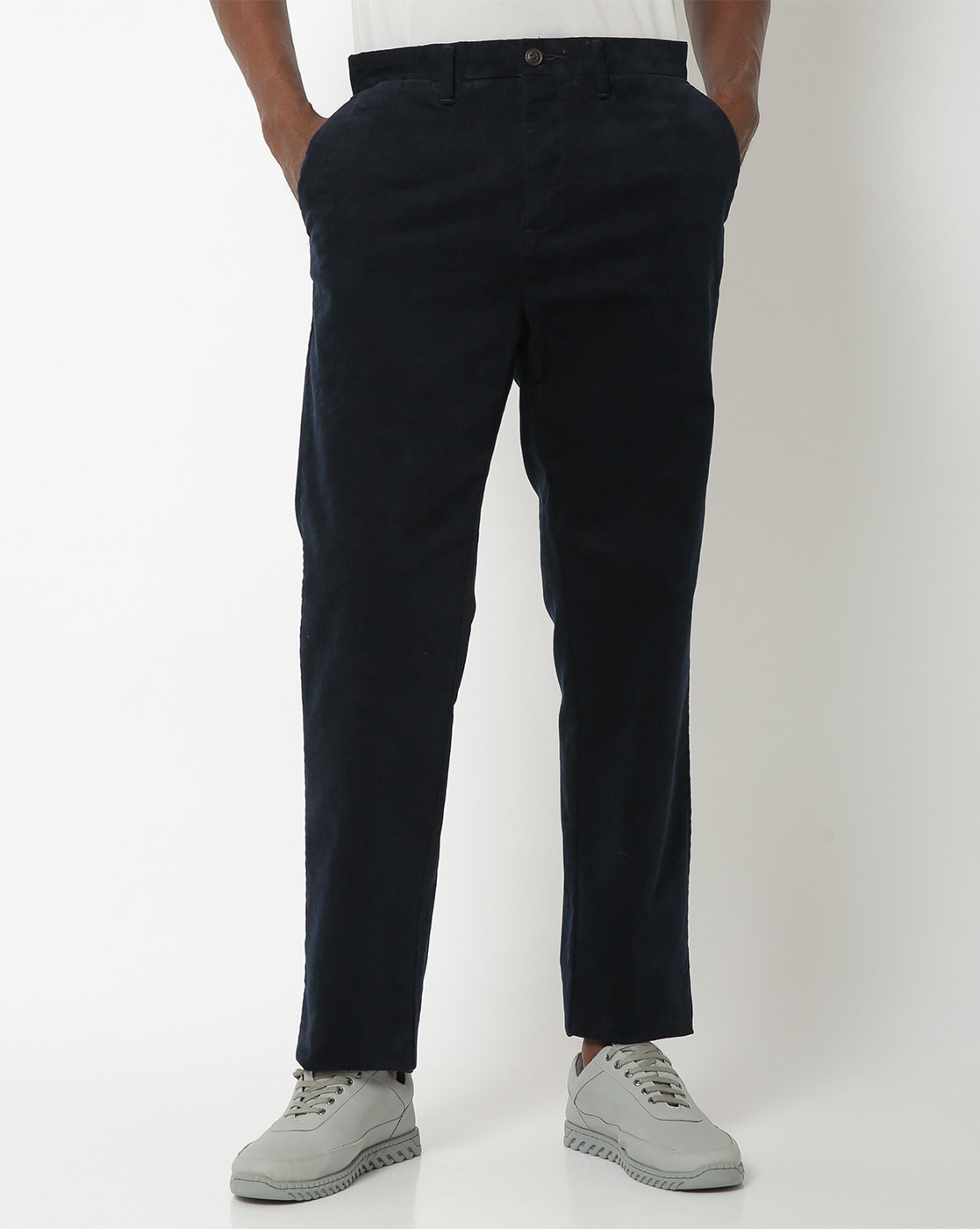Fred Perry cropped cord trousers in navy  ASOS