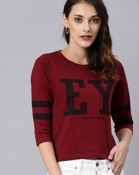 Buy Maroon Tshirts for Women by 