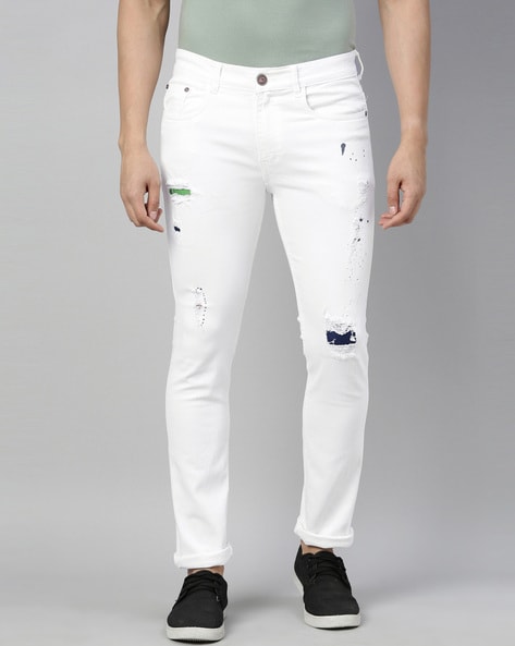 white tone jeans men