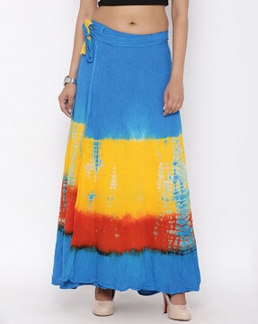 denim tie dye skirt