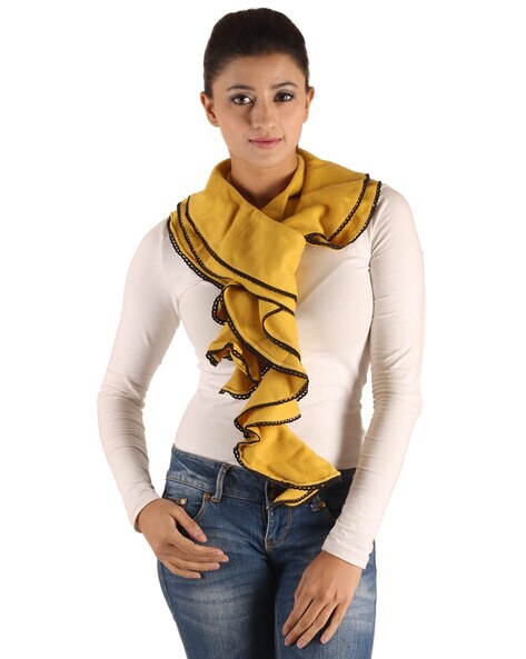 Ruffled Wool Spiral Scarf Price in India