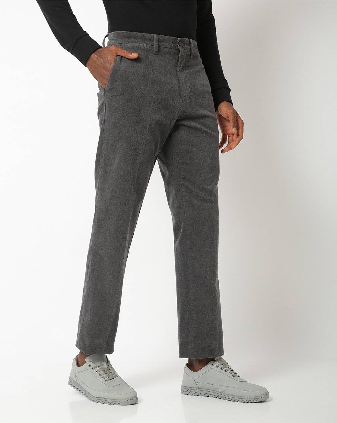 Mens Corduroy Trousers Washed Grey  Organic Cotton  ISTO