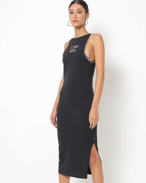 Buy Calvin Klein Jeans Brand Logo Print Bodycon Dress - Dresses
