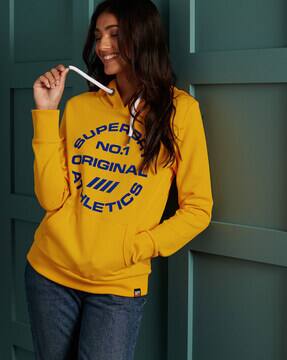 yellow superdry hoodie womens