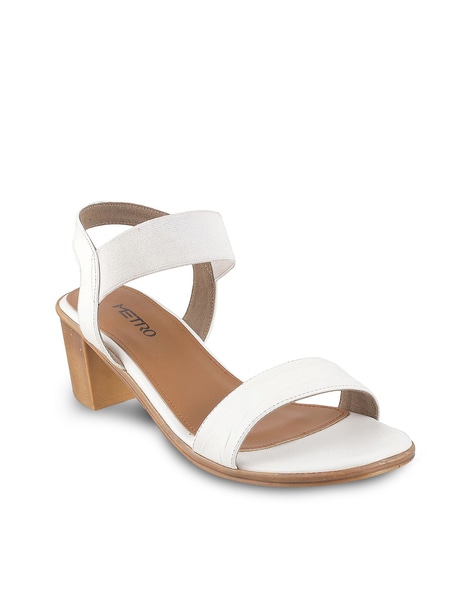 Buy Metro Women White Solid Sandals - Heels for Women 8708655 | Myntra