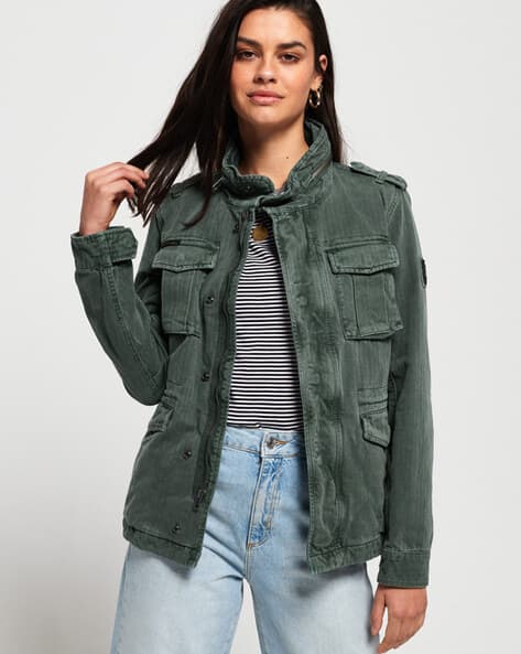 Ajio Superdry Desert Military Jumpsuit Military Storm Regular Fit