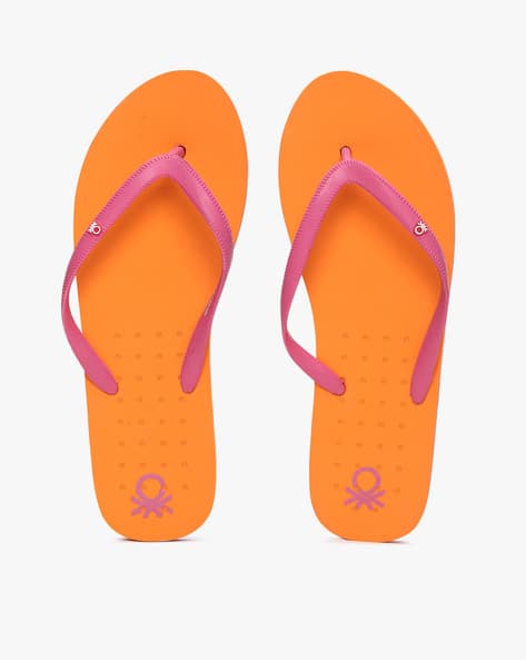 Thong-Strap Flip-Flops with Embossed Logo
