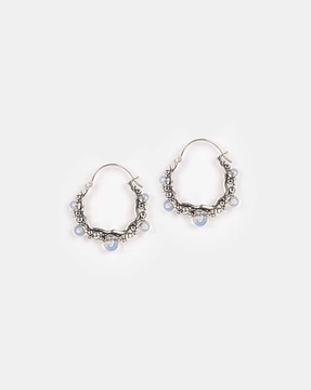 Shaya Silver Earrings. Rihanna F Mini Hoops in 925 Silver. Jewellery for Women in Sterling Silver, Shaya SilverJewellery.