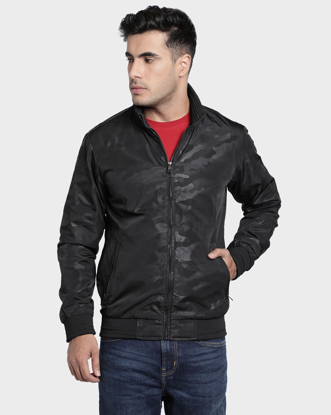 Buy OCTAVE Mens Zip Through Solid Quilted Jacket | Shoppers Stop