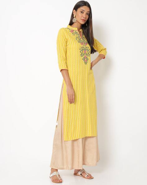 Yellow Kurtas for Women by DIYA TRENDS 