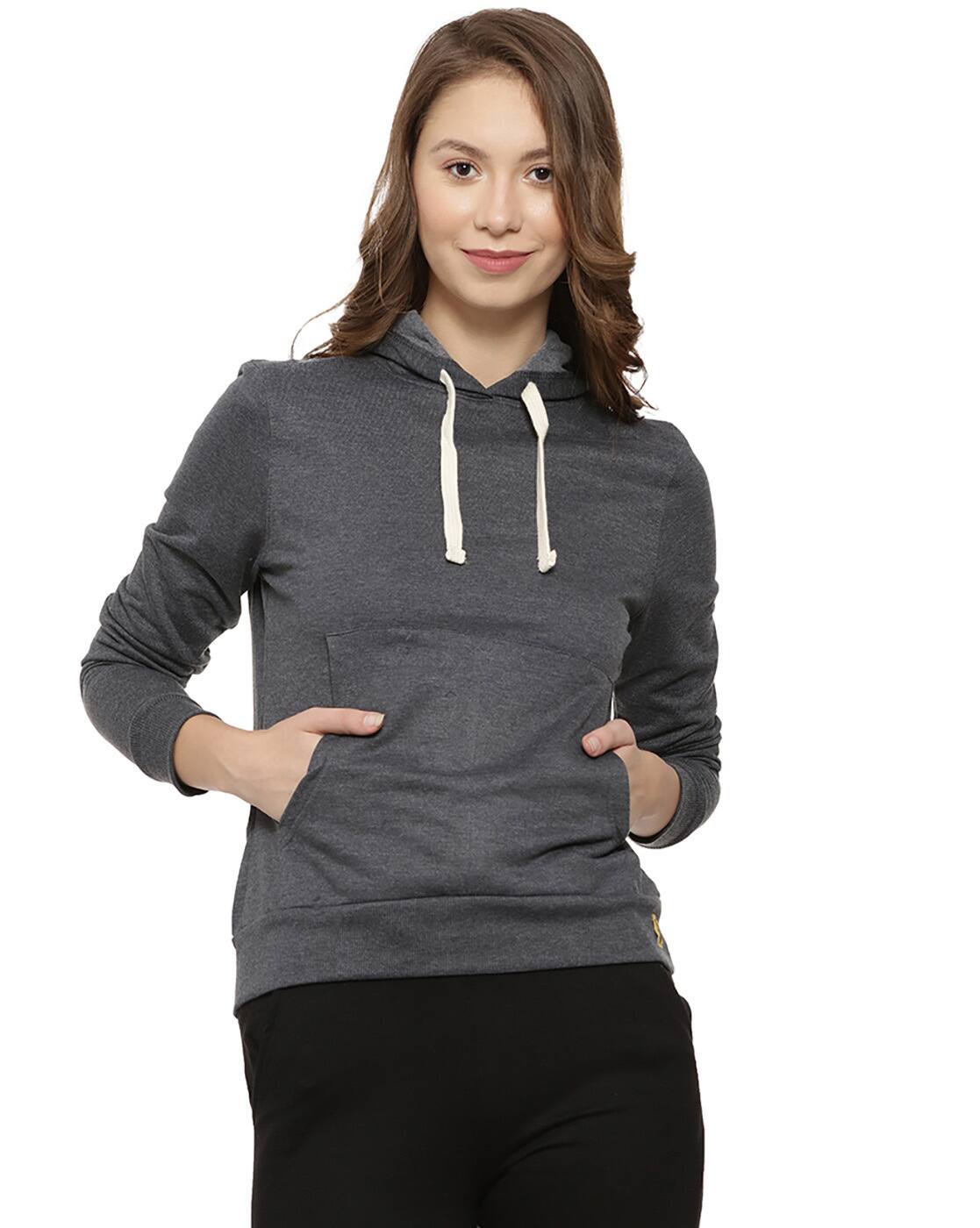 Buy Charcoal Sweatshirt u0026 Hoodies for Women by Campus Sutra Online |  Ajio.com