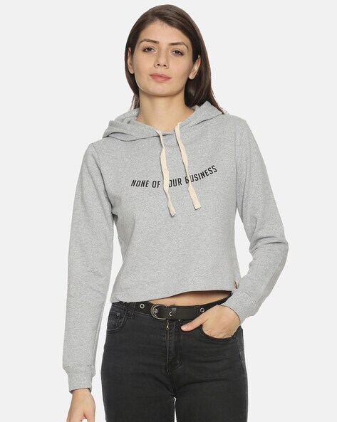 Buy Grey Sweatshirt Hoodies for Women by Campus Sutra Online