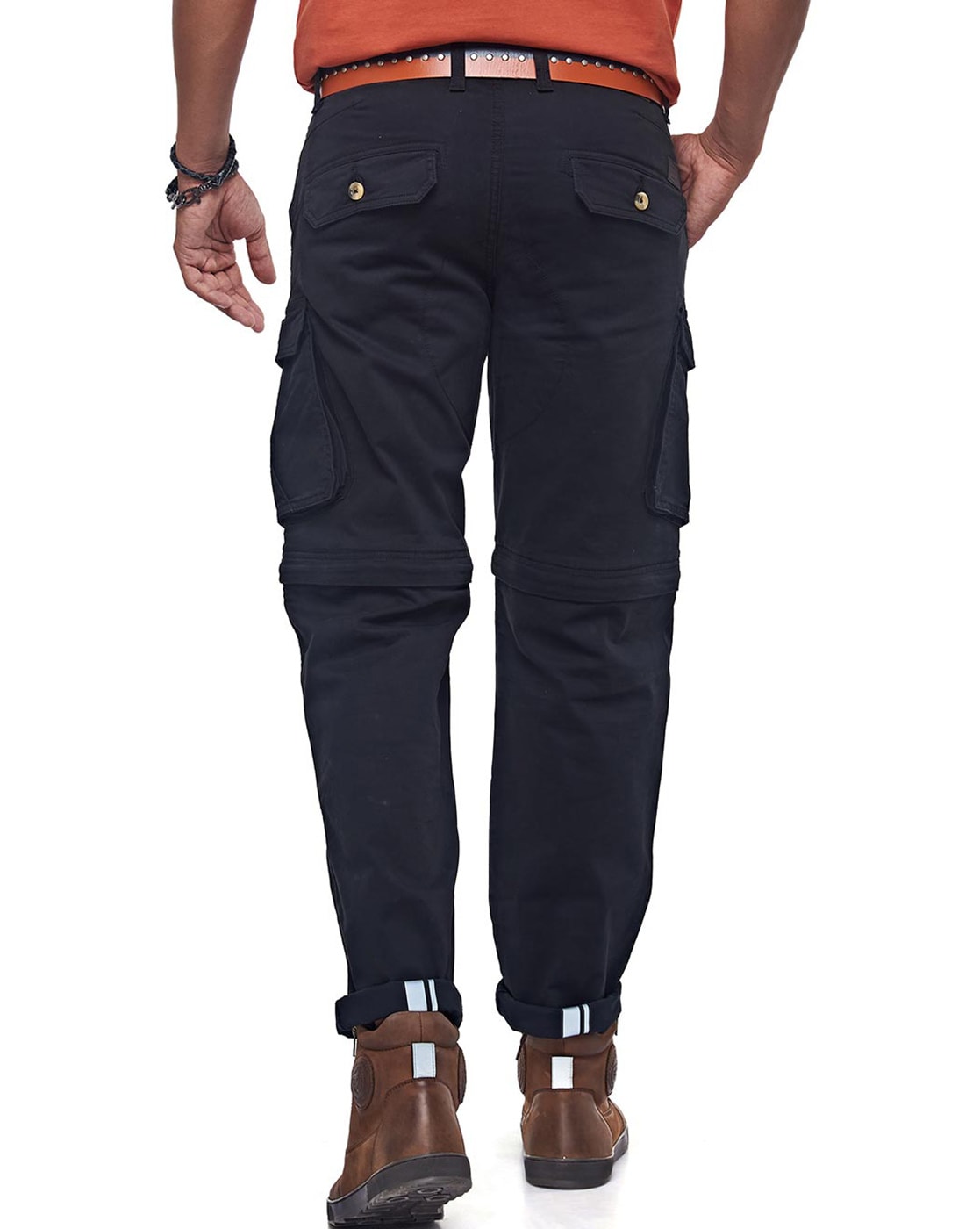 Buy ROYAL ENFIELD Navy Cotton Regular Fit Mens Trousers | Shoppers Stop