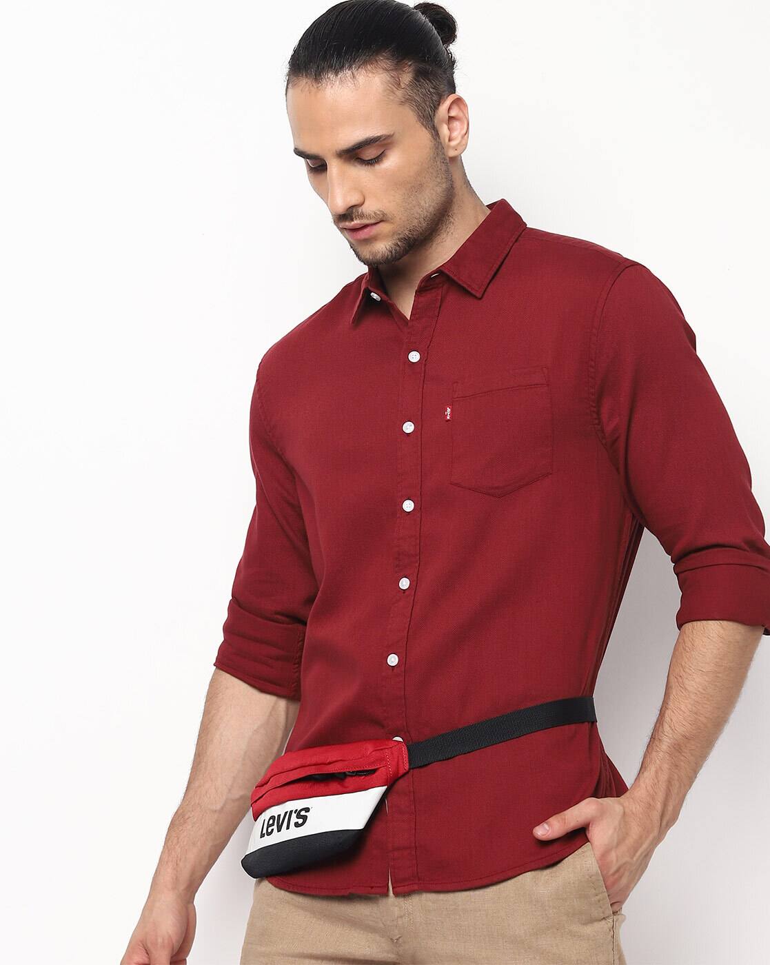 levis maroon shirt